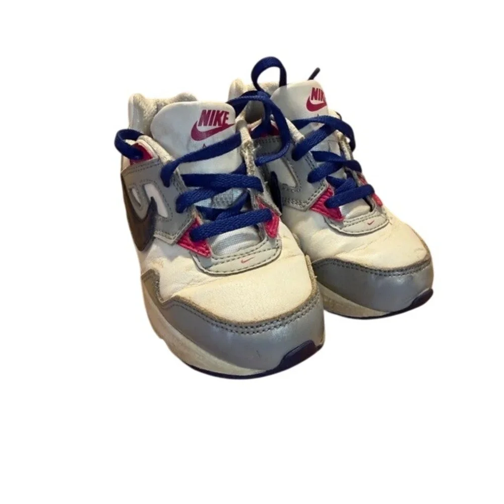 Nike Air Max Wright Kids Shoes White Grey Navy Pink Size‎ 10C Toddler
